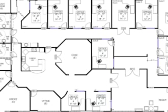 design professional 2d floor plan for shop and commercial space