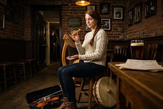 record professional tin whistle irish whistle fiddle harp and bodhran