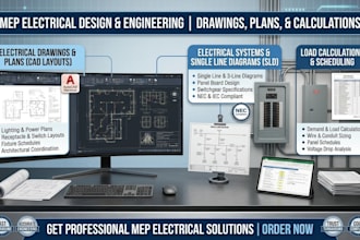 design mep electrical drawings, panel schedules, and load calculations
