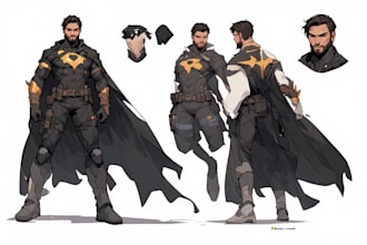 create custom superhero character in action