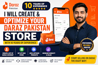 set up your daraz pakistan store with my 10 years of professional experience