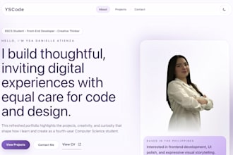 develop a modern responsive personal portfolio website