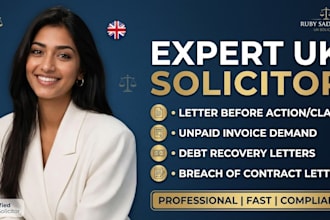 draft an unpaid invoice demand letter as a UK solicitor