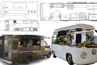 create food truck, food cart and van drawing that boost your brand and sell