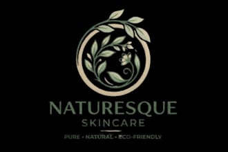 design an organic skincare logo with eco friendly style