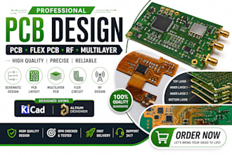 do schematic and pcb design, rigid flex, rf and multilayer pcb board in kicad