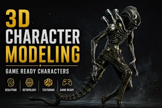 create 3d creature character models games and animation
