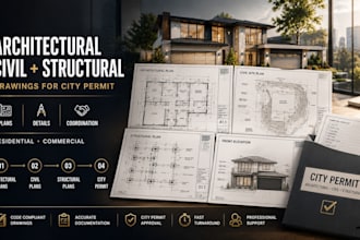 do architectural, civil and structural drawings for city permit