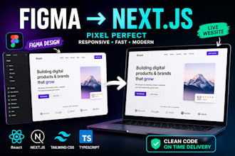 convert figma to nextjs website with react and tailwind CSS