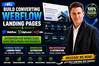 build converting webflow landing pages and gohighlevel n8n automation