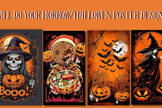 design horror poster, halloween poster, dark art illustration, horror, poster