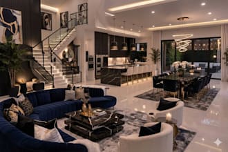 do luxury villa architectural presentation, 3d property real estate presentation