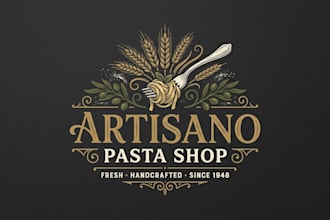 design a premium pasta shop logo for your food brand