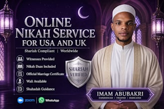 conduct online nikah islamic marriage with certificate worldwide