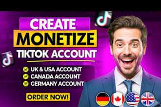 create uk, usa tiktok account with creative reward program