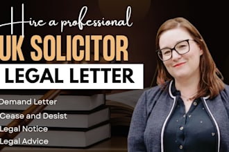 draft cease and desist demand letter, legal letter legal notice as UK solicitor