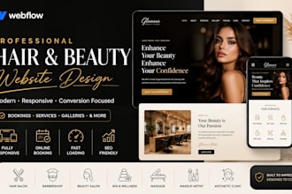 design hair massage barber aesthetic clinic makeup beauty salon webflow website