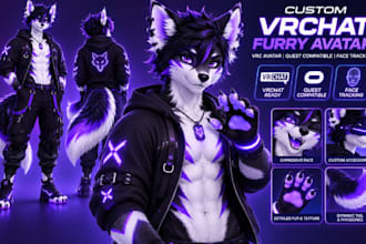 create vrchat avatar furry avatar vrc avatar quest compatible face tracking