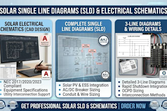 design solar single line diagrams, sld, and electrical schematics
