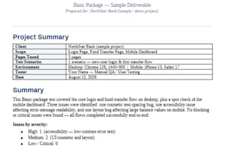 do manual testing analysis as needed