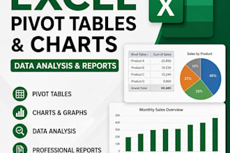 create excel pivot tables, charts and data report