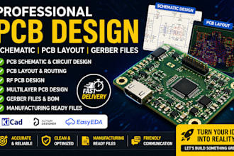 design pcb schematic, pcb layout, rf pcb, multilayer pcb and gerber files