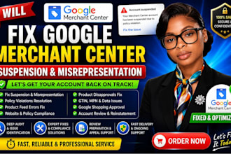 fix google merchant center suspension and misrepresentation for shopify