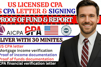 provide us cpa letter for mortgage income verification proof of funds