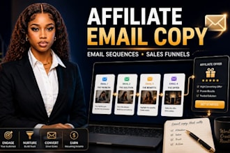 write affiliate marketing email copy sales funnel email sequence copy