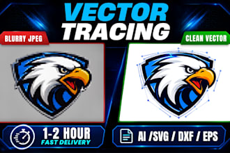 convert image to vector trace, dxf and redraw logo for cnc
