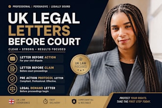 write a professional UK letter before claim before court
