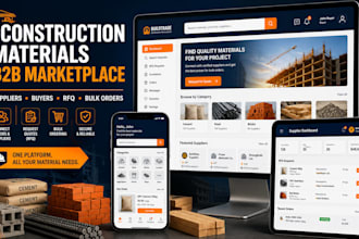 develop a construction materials b2b marketplace app for suppliers buyers