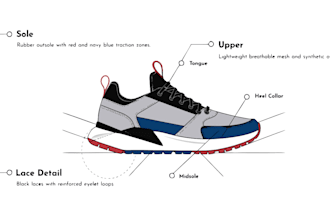 design shoe, sneaker, footwear concepts and techpack