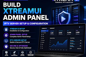 build xtreamuiadmin panel, iptv server setup, configuration