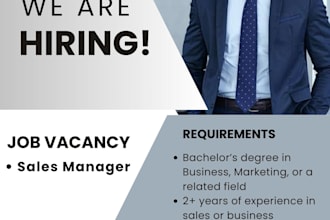 create professional job vacancy and hiring advertisement posts