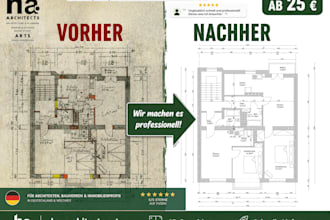 ich erstelle professionelle 2d grundrisse und architektonische zeichnungen