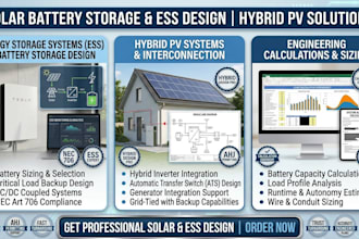 design solar battery storage ess, hybrid pv systems, and backup power