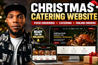 create a holiday catering christmas food menu online food ordering website