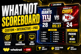 design a custom whatnot scoreboard for your live stream
