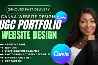 design canva website canva ugc portfolio website in 24hours