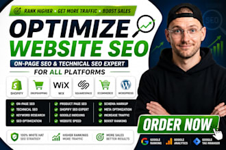 optimize website seo on shopify dropshipping wix squarespace ecommerce wordpress