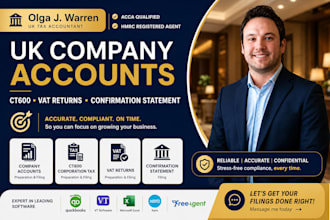 file UK company accounts, UK vat returns, corporation tax ct600