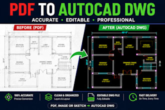 convert PDF, image or sketch to autocad dwg