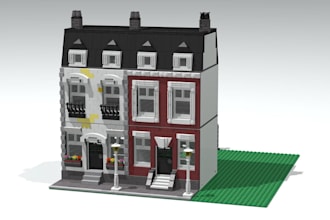 design custom lego moc house bike lego technics with using bricklink studio file