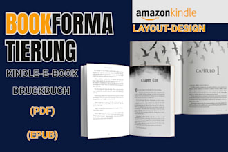 ich ubernehme buchformatierung, buchlayout und kindle ebook formatierung