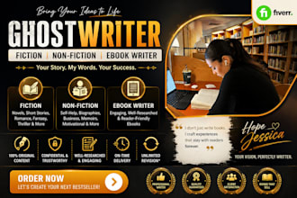 ghostwrite fiction and nonfiction book as ghostwriter, ebook ghostwriter