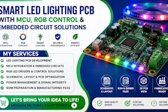 smart led lighting pcb with mcu, rgb control and embedded circuit design service