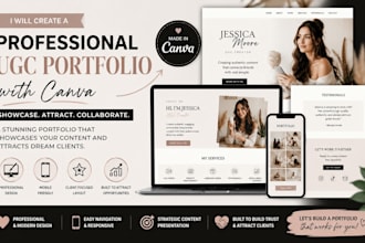 create a ugc portfolio canva website, ugc website, and portfolio website