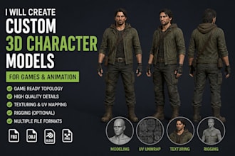 create custom 3d character models for games and animation