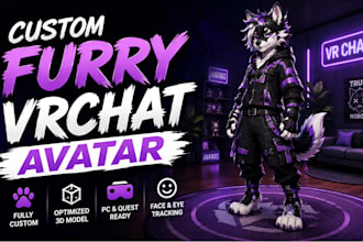 create a custom furry vrchat avatar, vrc model and fursona